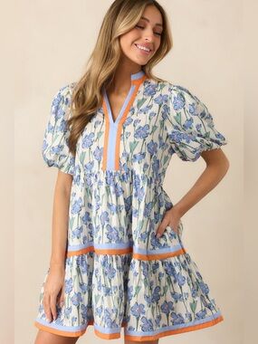 NWOT Entro Floral Cotton Mini Dress NWOT | Red Dress Boutique
